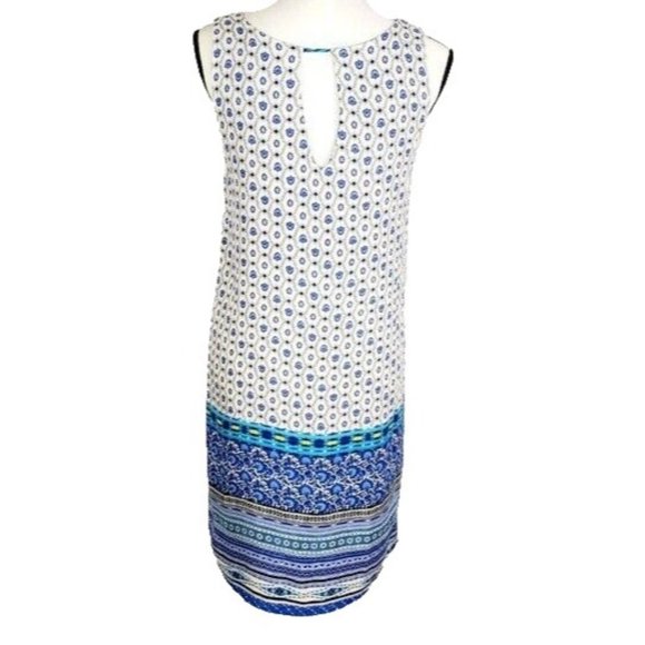 Due South Sleeveless Mixed Print Shift Dress L - Picture 2 of 7